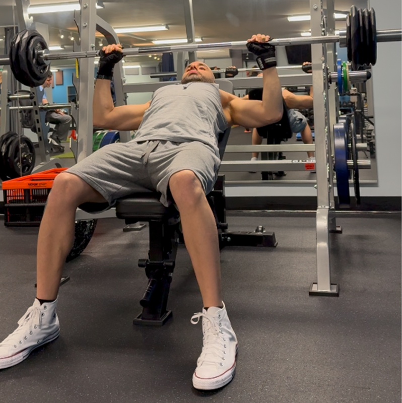 jamal habib incline barbell chest press heavy