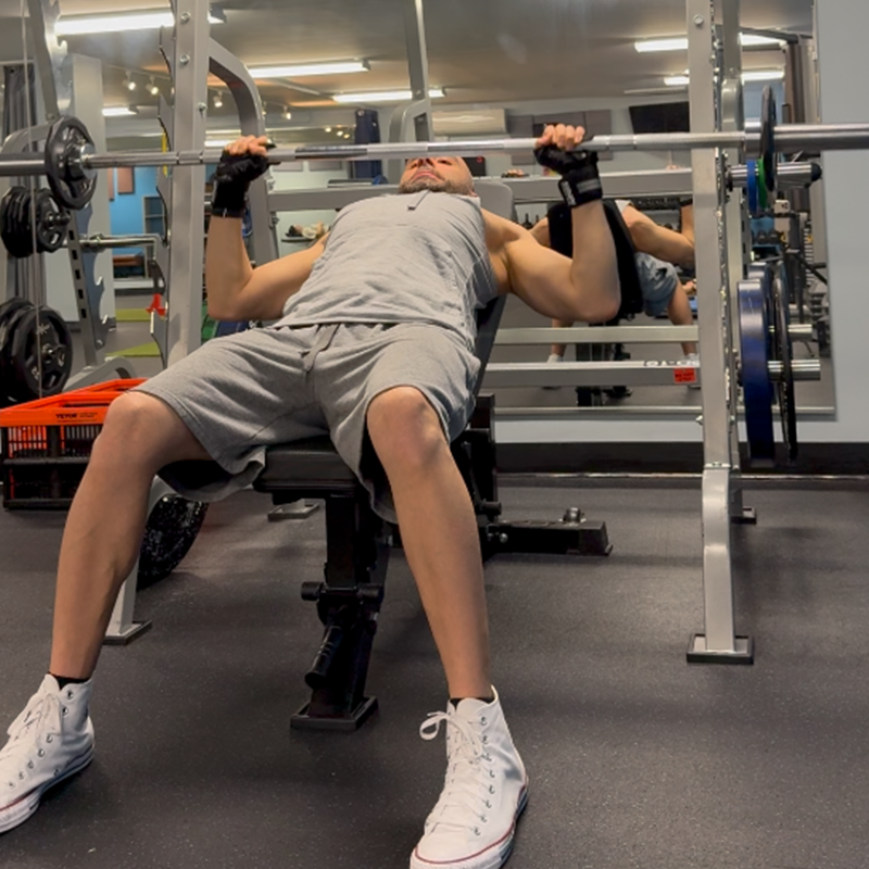 jamal habib incline barbell chest press light