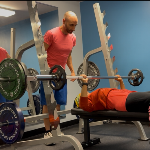 Client Doing Chest Bench Press