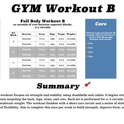 Gym Workout B