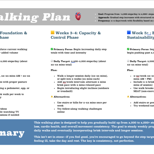 Walking Plan